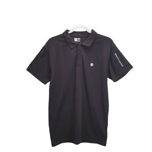 Bench mens polo casual dressy collared short sleeve black shirts size large NWT